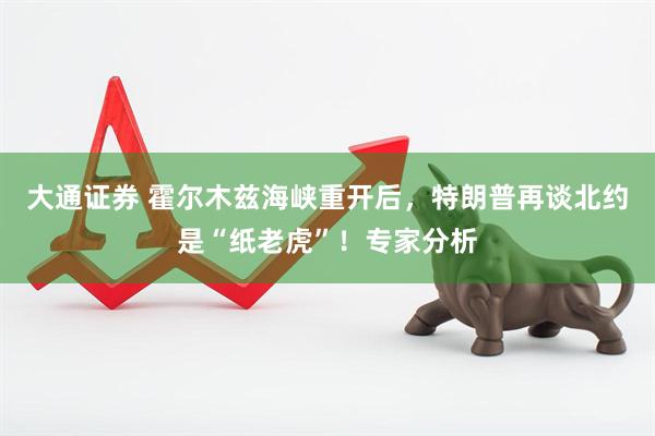 大通证券 霍尔木兹海峡重开后，特朗普再谈北约是“纸老虎”！专家分析
