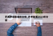 巴西甲级联赛积分榜_巴甲联赛2023积分榜